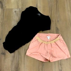Maternity shirt and shorts bundle